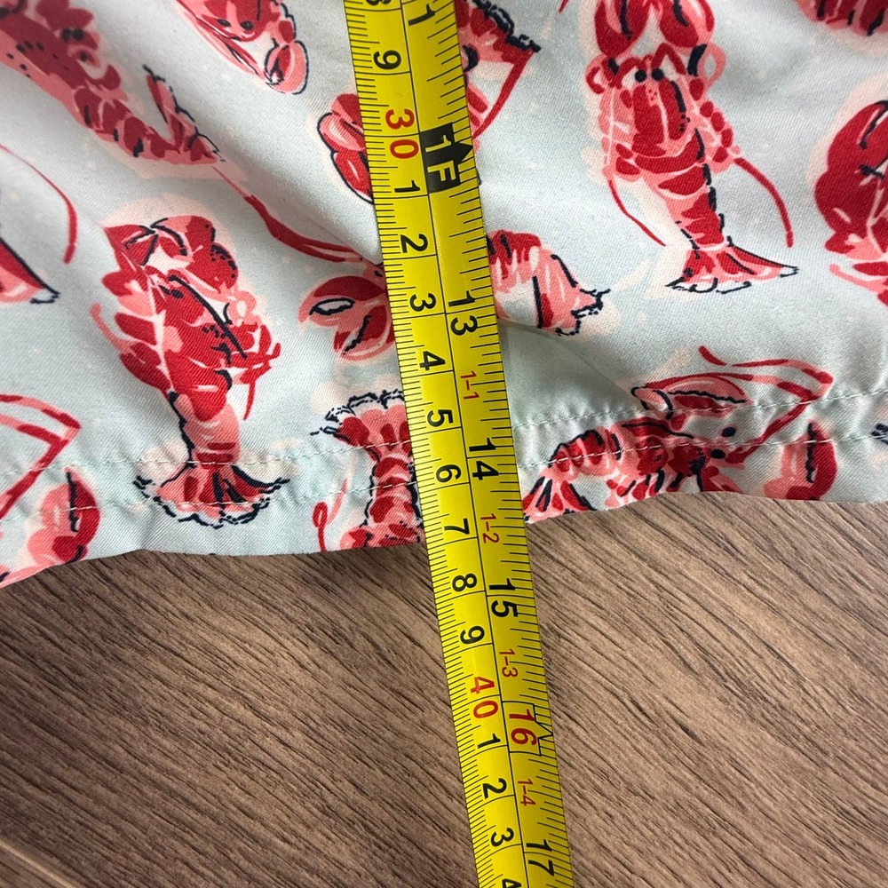Brooks Brothers Boys Blue Lobster Print Swim Trunks Shorts Size 12 Preppy Summer - Picture 5 of 16